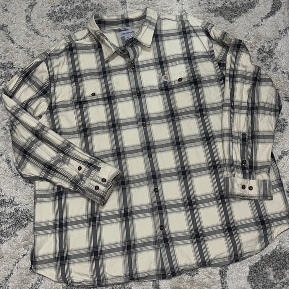 NWOT carharrt heavy plaid Shacket Shirt Jacket - Picture 2 of 11
